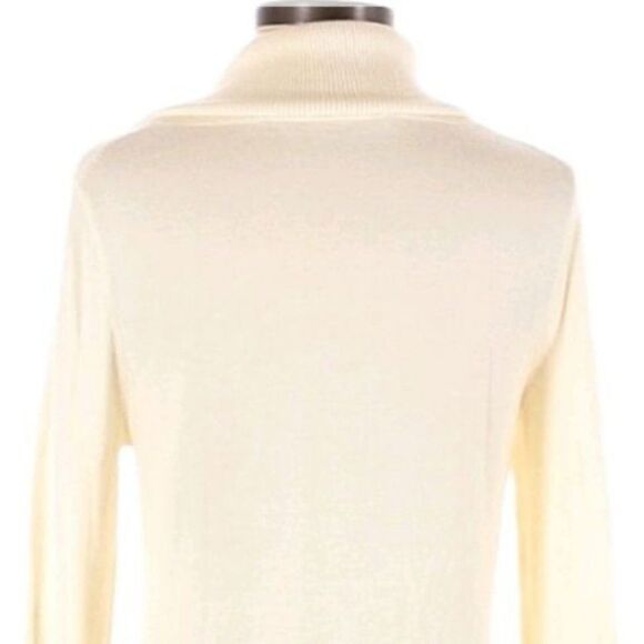Ann Taylor Loft Cream Soft Knit Turtleneck Tunic Sweater Acrylic Non Itch Sz S - Picture 6 of 7